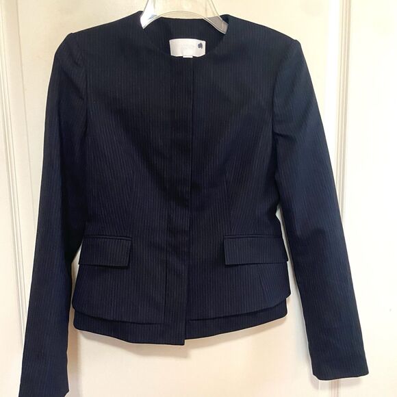 NEW Hugo Boss Jasyma Blazer Navy Blue Striped Size 2 - Picture 12 of 13
